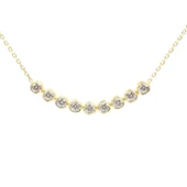 925 Ayar Gümüş 9 Sıra Suyolu Kolye, Beyaz Taşlı thumbnail 1