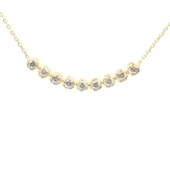 925 Ayar Gümüş 9 Sıra Suyolu Kolye, Beyaz Taşlı thumbnail 2