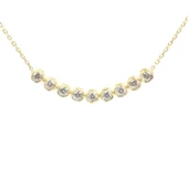 925 Ayar Gümüş 9 Sıra Suyolu Kolye, Beyaz Taşlı thumbnail 3