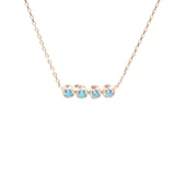 925 Ayar Gümüş 4 Sıra Suyolu Kolye, Akuamarin Taşlı thumbnail 1