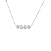 925 Ayar Gümüş 4 Sıra Suyolu Kolye, Akuamarin Taşlı thumbnail 2