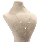 925 Ayar Gümüş 2 Harf ve Kalp Kolye thumbnail 2