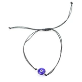 925 Ayar Gümüş Cam Göz Siyah İpli Bileklik thumbnail 1