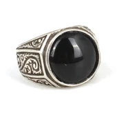 925 Ayar Gümüş Onyx Taşlı Erkek yüzük thumbnail 2