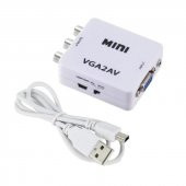 Vga To Av 3Rca Video 1080p Çevirici Dönüştürücü Adaptör 3.5mm Destekli - 1