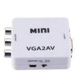 Vga To Av 3Rca Video 1080p Çevirici Dönüştürücü Adaptör 3.5mm Destekli - 4