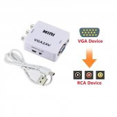 Vga To Av 3Rca Video 1080p Çevirici Dönüştürücü Adaptör 3.5mm Destekli - 5