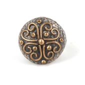 925 Ayar Gümüş ve Bronz Karışımı Desenli Yuvarlak Yüzük thumbnail 5