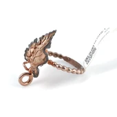 925 Ayar Rose Gümüş AsmaYaprağı Yüzük thumbnail 5