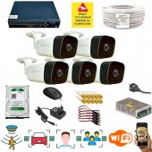5 KAMERALI 1080P İNSAN YÜZ VE HAREKET ALGILAYAN METAL KASA 36 IR LED GÜVENLİK KAMERASI SETİ 5236 - 1