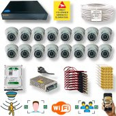 16 Kameralı Set- İnsan Yüz Hareket Algılayan 5MP Lens 36 IRLED 1080P İç Mekan Güvenlik Kamerası Seti D136B - 1