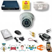 1 Kameralı Set - İnsan Yüz Hareket Algılayan 5MP Lens 36 IRLED 1080P İç Mekan Güvenlik Kamerası Seti D136B - 1