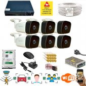 6 KAMERALI 1080P İNSAN YÜZ VE HAREKET ALGILAYAN METAL KASA 36 IR LED GÜVENLİK KAMERASI SETİ 5236 - 1