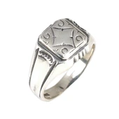 925 Ayar Gümüş Karo Yüzük thumbnail 2