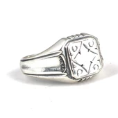 925 Ayar Gümüş Karo Yüzük thumbnail 3