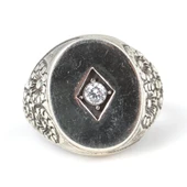 925 Ayar Gümüş Beyaz Zirkon Taşlı Oval Ayna Yüzük thumbnail 4