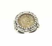 925 Ayar Gümüş Antik Bizans Sikkesi Tasarım Yüzük thumbnail 3