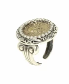 925 Ayar Gümüş Antik Bizans Sikkesi Tasarım Yüzük thumbnail 1