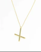 925 Ayar Gümüş Kuyruklu X  Kolyesi thumbnail 2