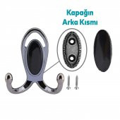 Metax Uzay Askı Vestiyer Duvar Askısı Metal Dolap Elbise Askılığı Füme Siyah Kapak - 3