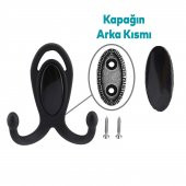 Metax Uzay Askı Vestiyer Duvar Askısı Metal Dolap Elbise Askılığı Mat Siyah Siyah Kapak - 3