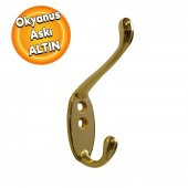 Okyanus Askı Vestiyer Duvar Askısı Metal Dolap Elbise Askılığı Altın - 1
