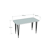 60x120 Mutfak Masası Metal Ayaklı Yemek Masası Çalışma Masası - 4