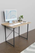 60x90 Çalışma Masası Metal Ayaklı Ders Çalışma Ofis Masası Atlantik Çam - 1