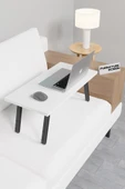 Katlanır Laptop Masası Çalışma Yatak Kahvaltı Masası 60x30 Cm Beyaz - 1