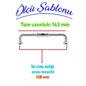 Mutfak Dolabı Mobilya Çekmece Dolap Kapak Kulpu Kulpları Kulbu Krom (128 MM-12.8 CM) Metal Kulp - 2
