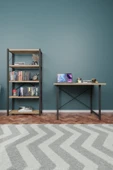 Metal Kitaplık 5 Raflı + 60x90 cm Çalışma Masası Atlantik Çam - 2