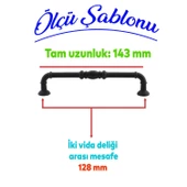 Buket Mobilya Mutfak Dolabı Çekmece Dolap Kapak Kulpu Kulpları Kulbu Mat Siyah 128 Mm Metal Kulp thumbnail 2