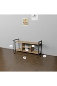 Tv Ünitesi Raflı Metal Ayaklı Tv Sehpası Atlantik Çam - 5