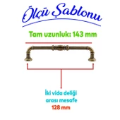 Buket Eskitme Antik Sarı (128 mm-12.8 cm) Metal Mobilya Mutfak Çekmece Dolap Kulpu Kulbu Kulpları - 2