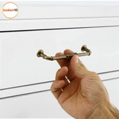Buket Eskitme Antik Sarı (128 mm-12.8 cm) Metal Mobilya Mutfak Çekmece Dolap Kulpu Kulbu Kulpları - 3