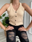 Kadın İtalyan Reglan Yelek Milk - 2