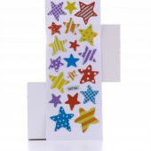 Kabartmalı yapışkan sticker, çizgi şekilli yıldızlar  5 sayfa - 1