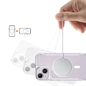 Vendas iPhone 13 Uyumlu ( iPhone 13 ) Door Serisi Magsafe Destekli Darbe Direçli Elektroplated Şeffaf Kılıf - 11