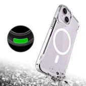 Vendas iPhone 13 Uyumlu ( iPhone 13 ) Door Serisi Magsafe Destekli Darbe Direçli Elektroplated Şeffaf Kılıf - 4