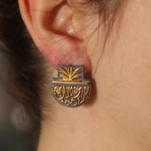 925 Ayar Gümüş Kaligrafi Desenli Aşk Sözleri Küpe thumbnail 1