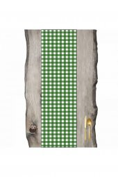 Koyu Yeşil Kare Desen Pötikare Ranır - Runner - 1