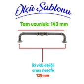 Buket Eskitme Antik Gümüş (128 mm-12.8 cm) Metal Mobilya Mutfak Çekmece Dolap Kulpu Kulbu Kulpları thumbnail 2