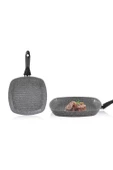 Schafer Cory Granit Y.Y.Kare Grill Tava - 28cm -Gri - 1