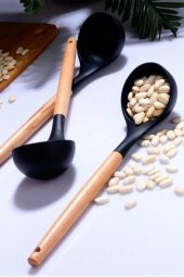 Mien Bambu Saplı Silikon Kepçe Siyah - 2