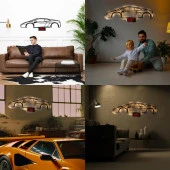 Veraart Işıklı Kişiselleştirilebilir Araba Temalı Tablo Lamborghini Dekoratif Gece Lambası 80 cm - 3