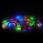 Veraart Işıklı Kişiselleştirilebilir Araba Temalı Tablo Lamborghini Dekoratif Gece Lambası 80 cm - 9