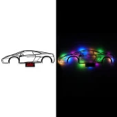 Veraart Işıklı Kişiselleştirilebilir Araba Temalı Tablo Lamborghini Dekoratif Gece Lambası 80 cm - 10