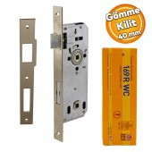 Kale Kapı PVC Kapı Ahşap Kapı WC Banyo Gömme Kilit Gövde Kilidi Gövdesi Silindirsiz Barelsiz 40 mm - 1