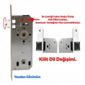 Kale Kapı PVC Kapı Ahşap Kapı WC Banyo Gömme Kilit Gövde Kilidi Gövdesi Silindirsiz Barelsiz 40 mm - 4