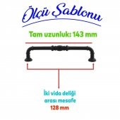 Mobilya Mutfak Dolabı Çekmece Dolap Kapak Kulpu Kulbu Mat Siyah 128 mm Metal Kulp thumbnail 2